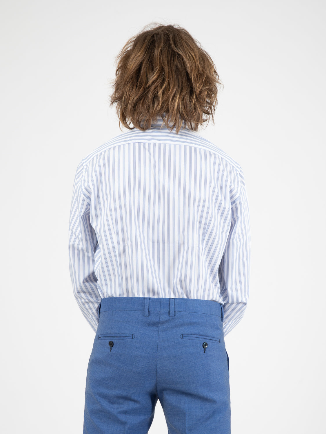 Camicia No Iron bianco / azzurro
