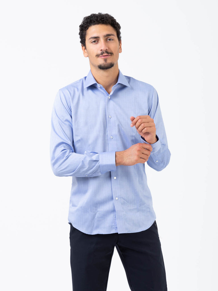 THE SARTORIALIST - Camicia no iron spiga azzurra