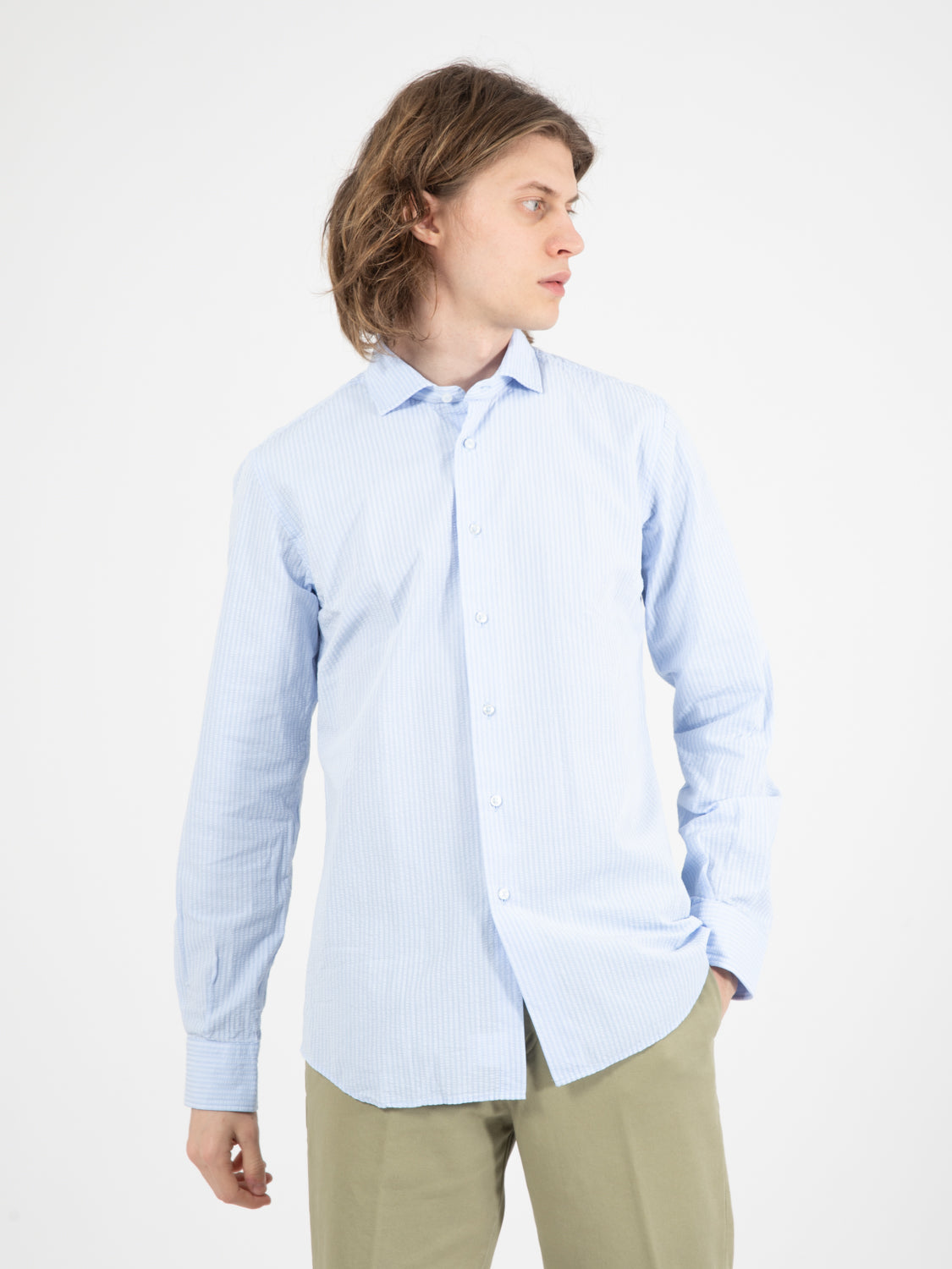 Camicia Seersucker azzurro
