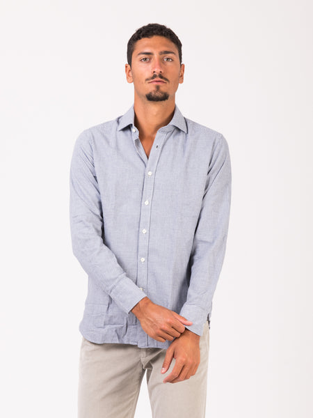 Camicia cotone pied-de-poule bianco / blu