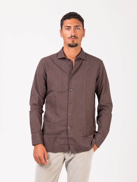 Camicia in cotone organico marrone