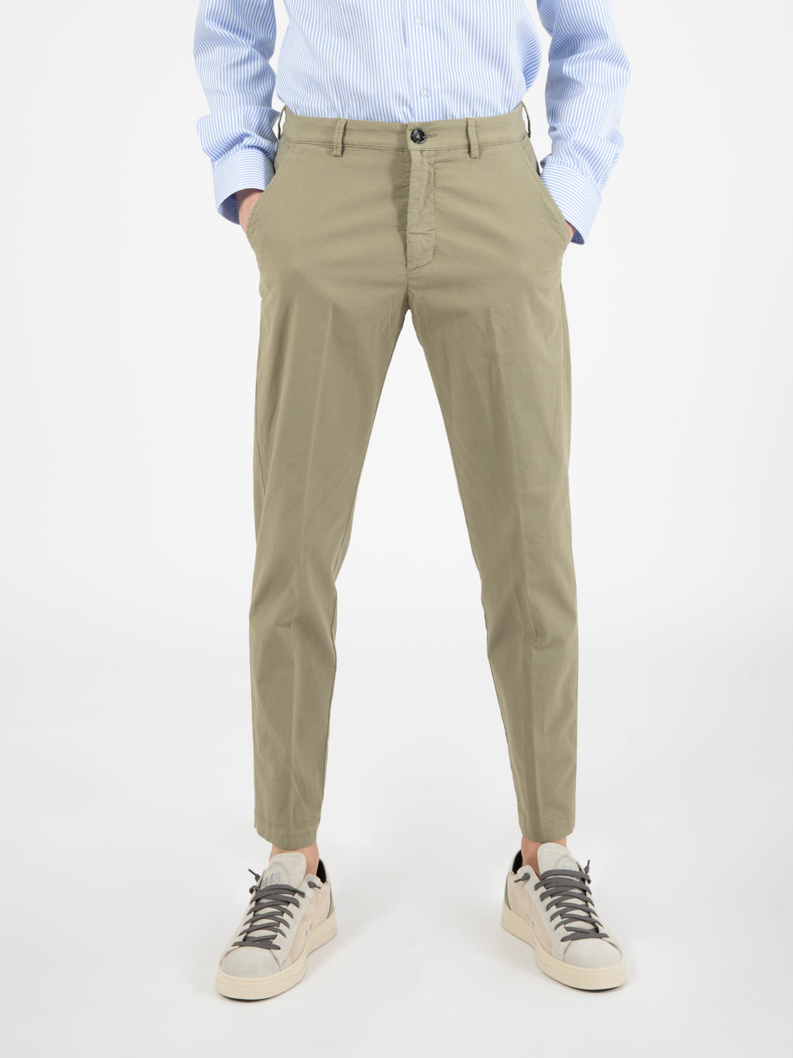 Riccardo canvas light military trousers