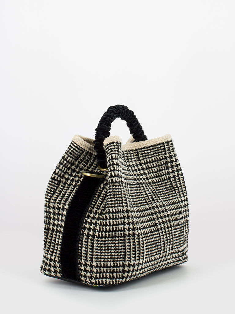 VIAMAILBAG - Secchiello Coral Madras bianco / nero