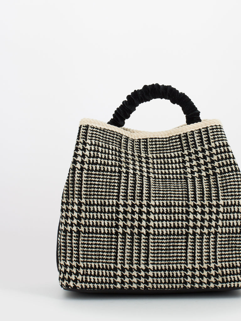 VIAMAILBAG - Secchiello Coral Madras bianco / nero