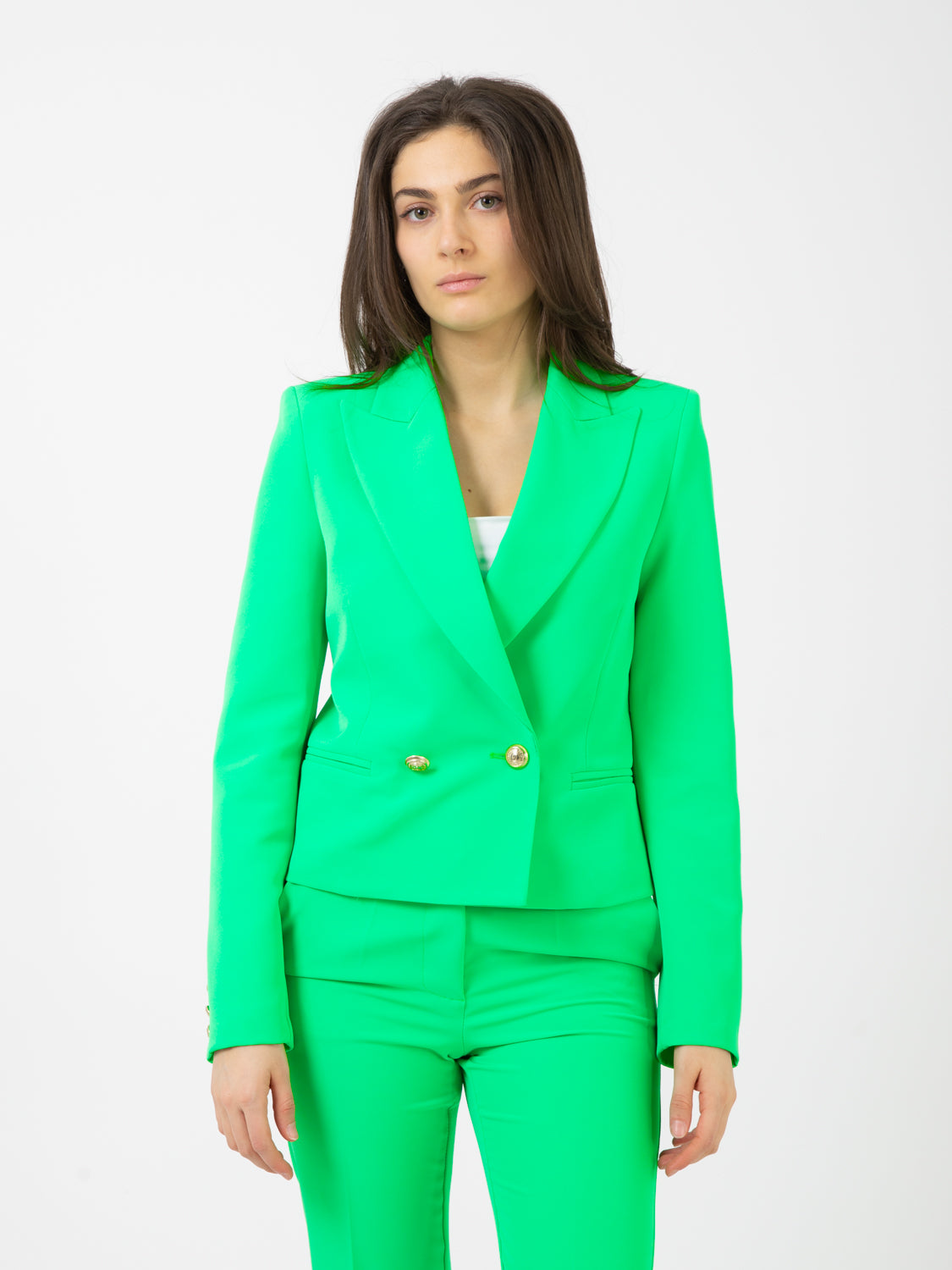 Blazer corto doppiopetto avocado