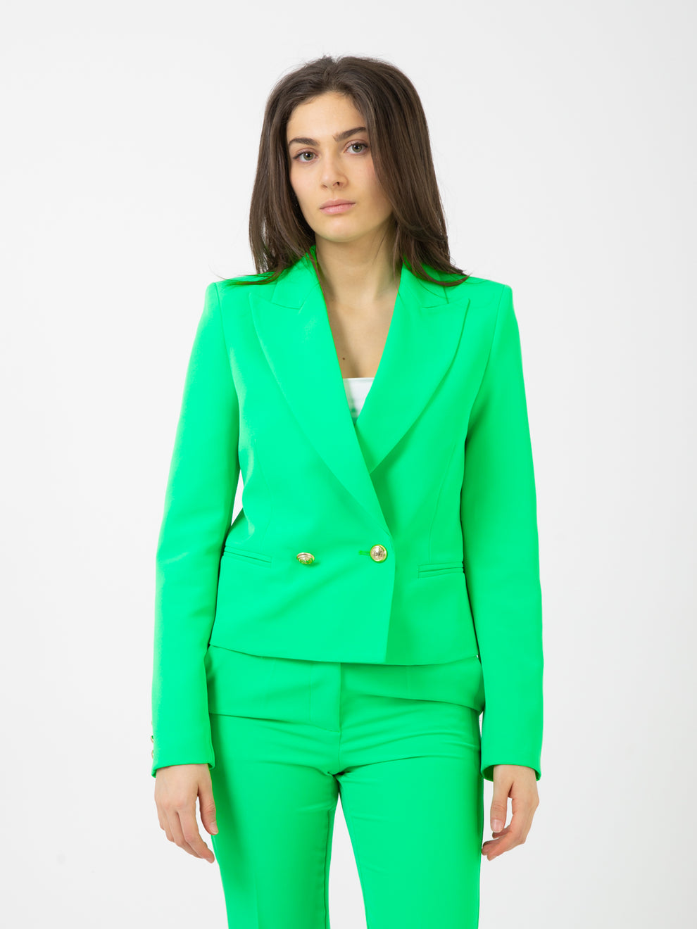 Blazer corto doppiopetto avocado