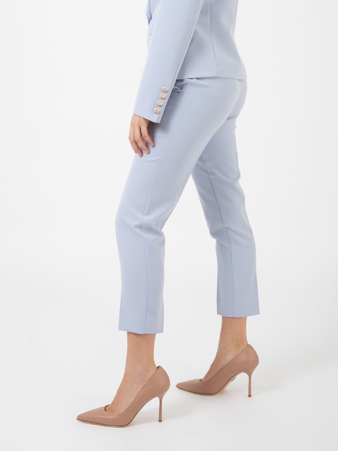 Pantaloni skinny azzurro polvere