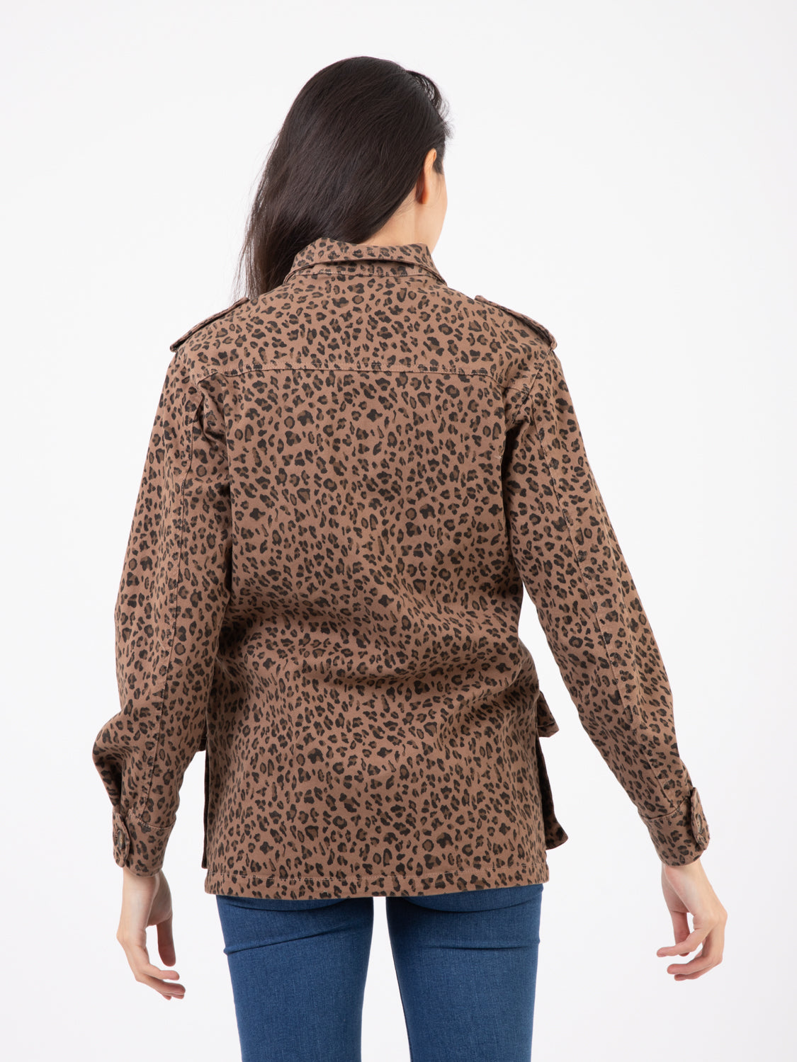 Giacca utility fantasia leopardata biscotto