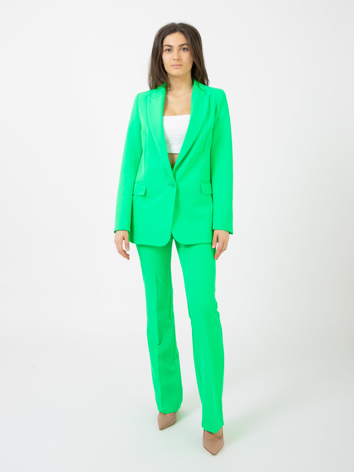 Pantaloni a zampa avocado