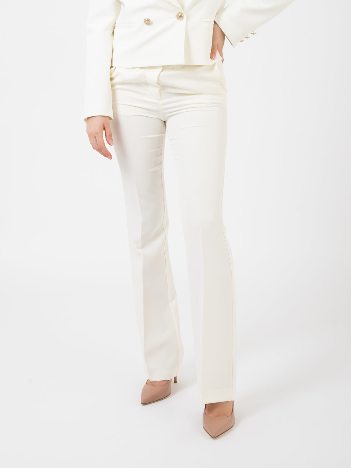 Natural flared trousers