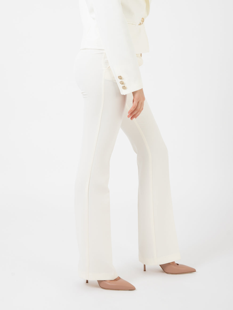 Natural flared trousers