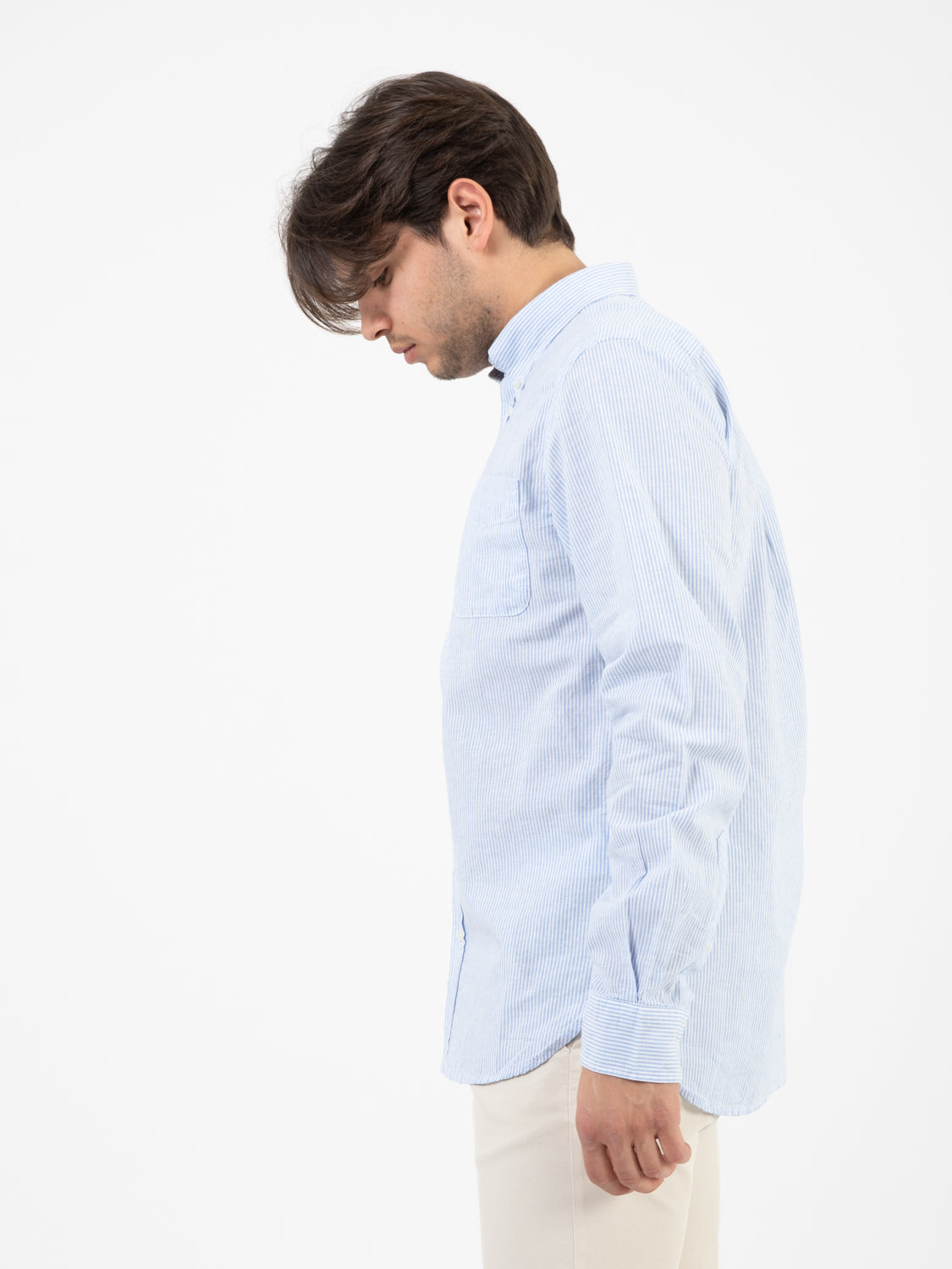 Camicia in misto lino summer sky stripe