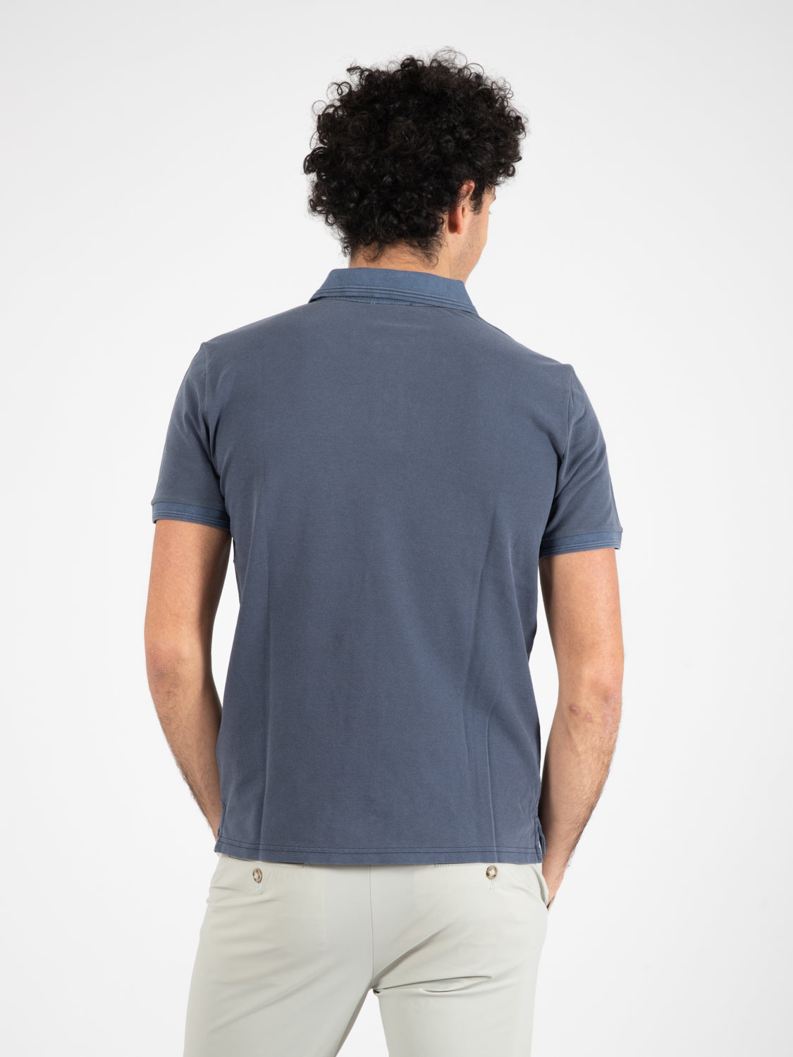 Polo Mackinack in pichet di cotone melton blue
