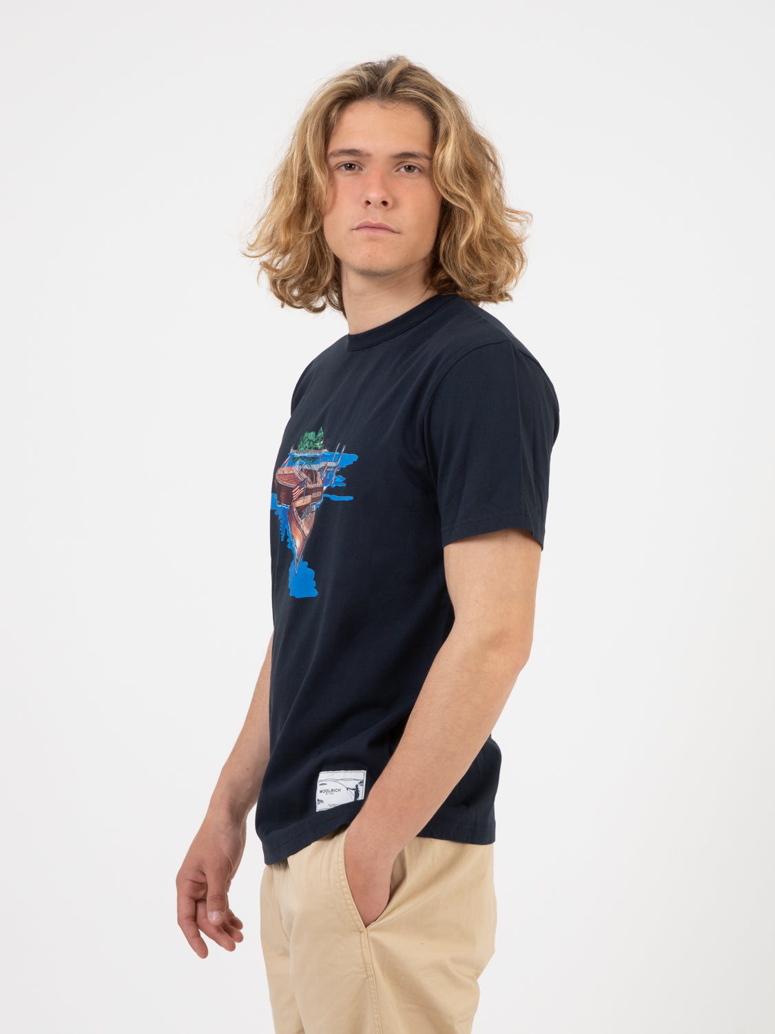 T-Shirt Painted Zavikon melton blue