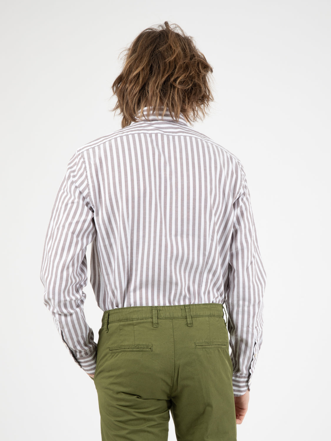 White/brown striped shirt