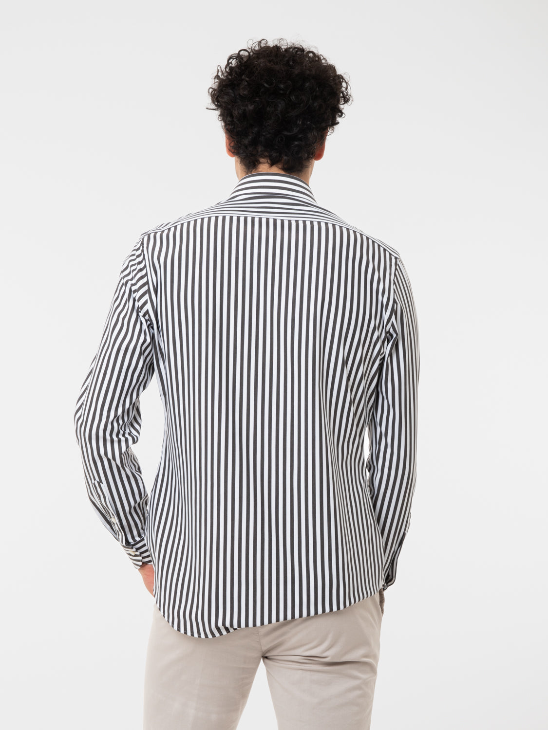Camicia active tailor fit bianca / marrone
