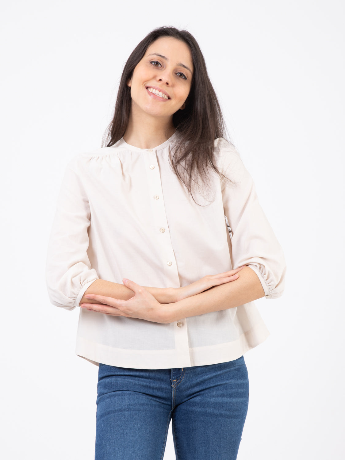 Camicia Bea mussola cipria