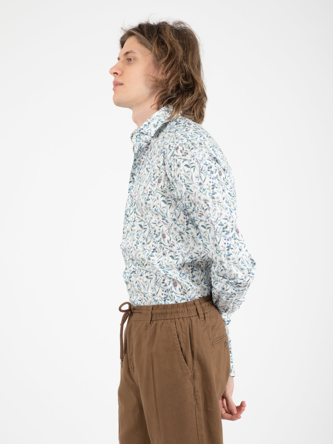Blue floral patterned shirt