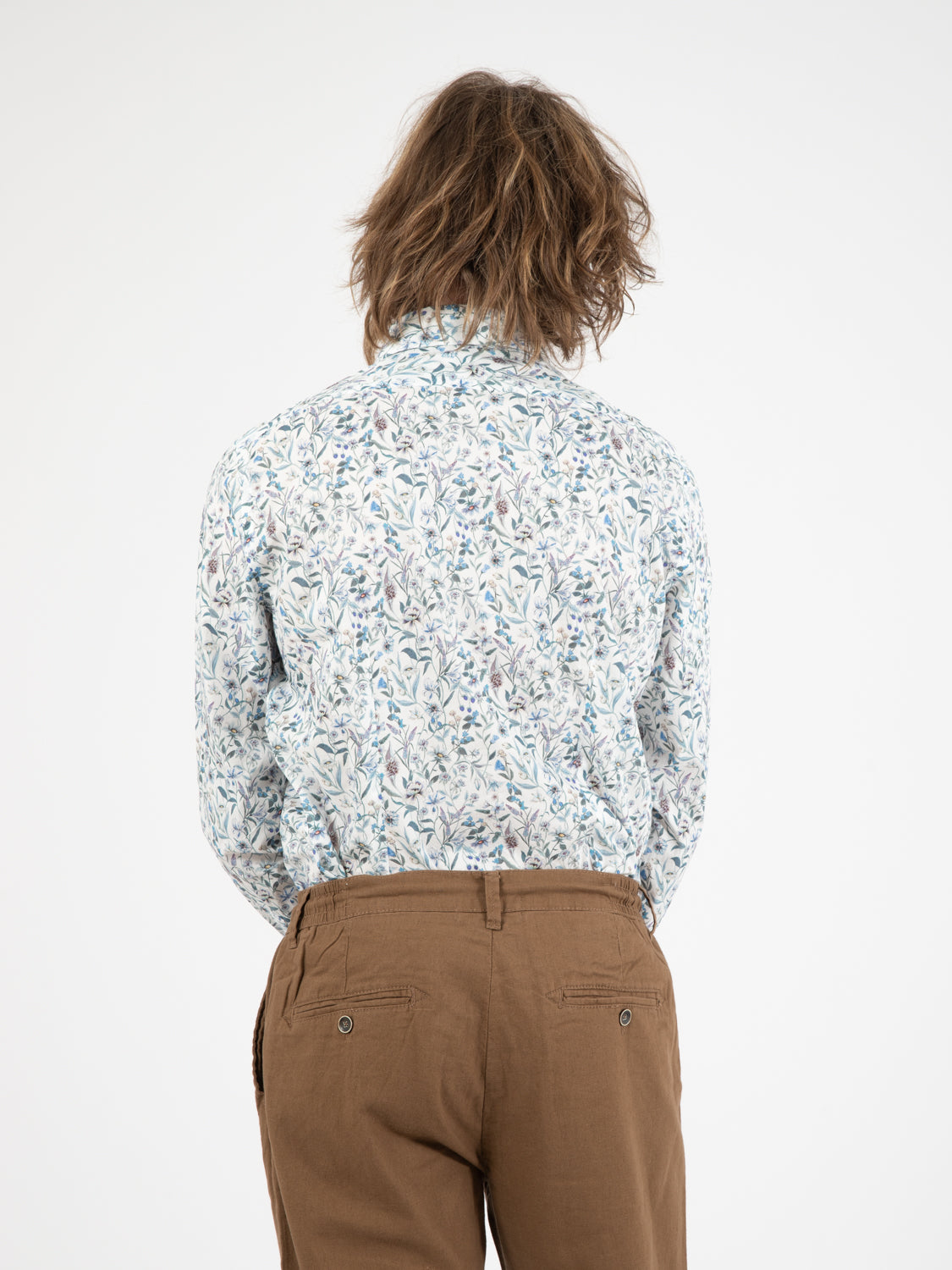Blue floral patterned shirt