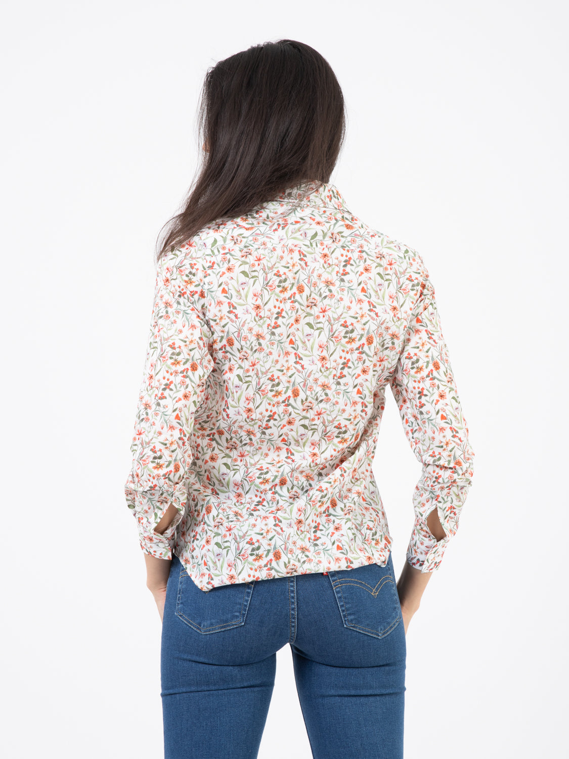 Camicia Pina fantasia fiori bianco