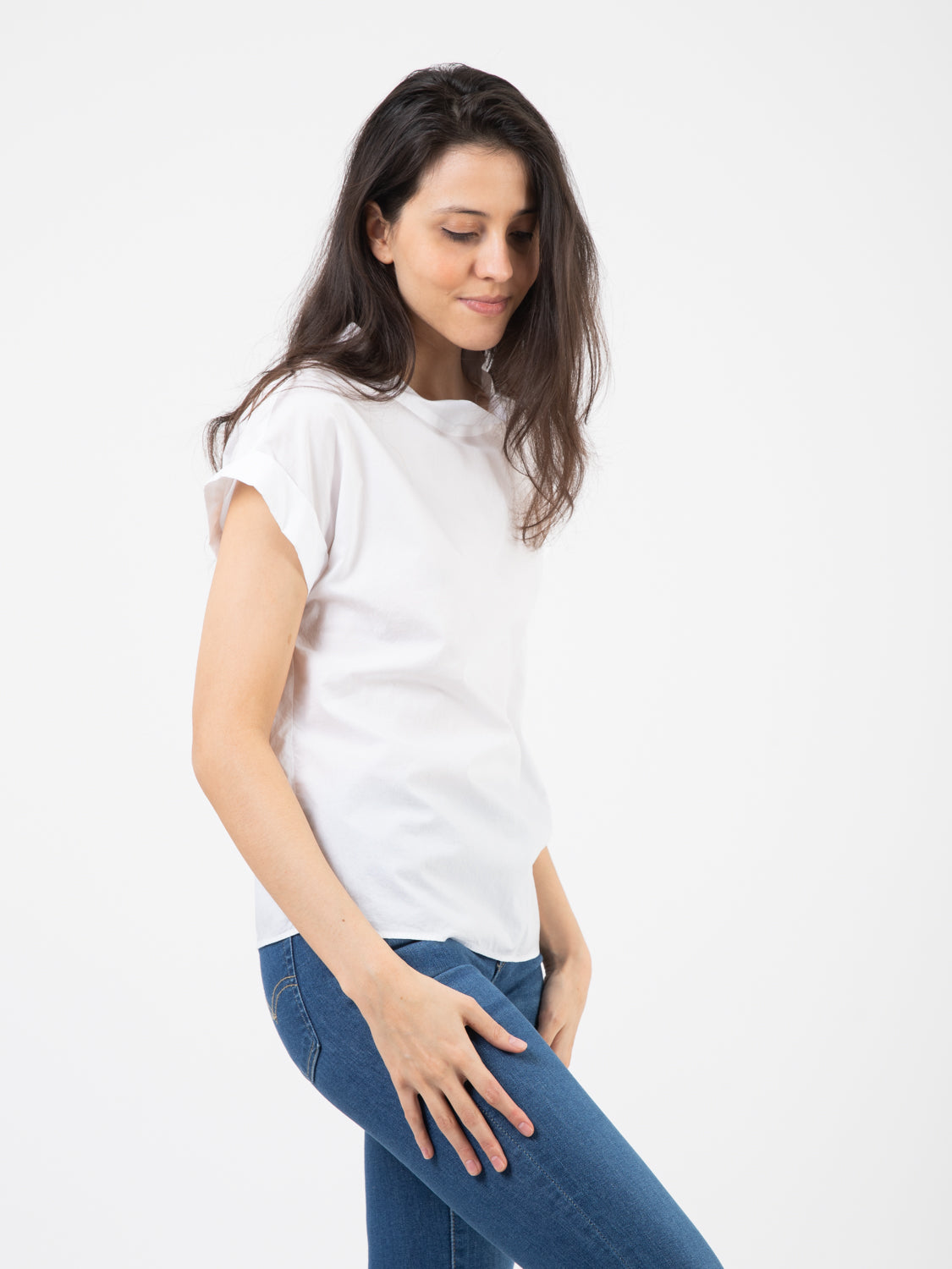 T-shirt Claire popeline bianca