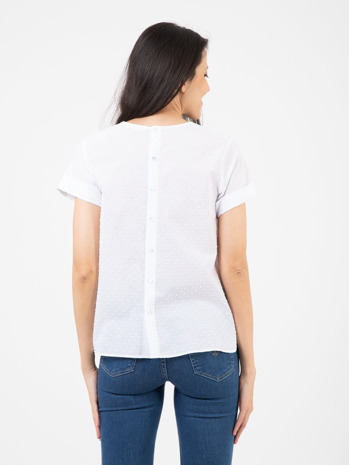 T-shirt Melissa plumetis bianco