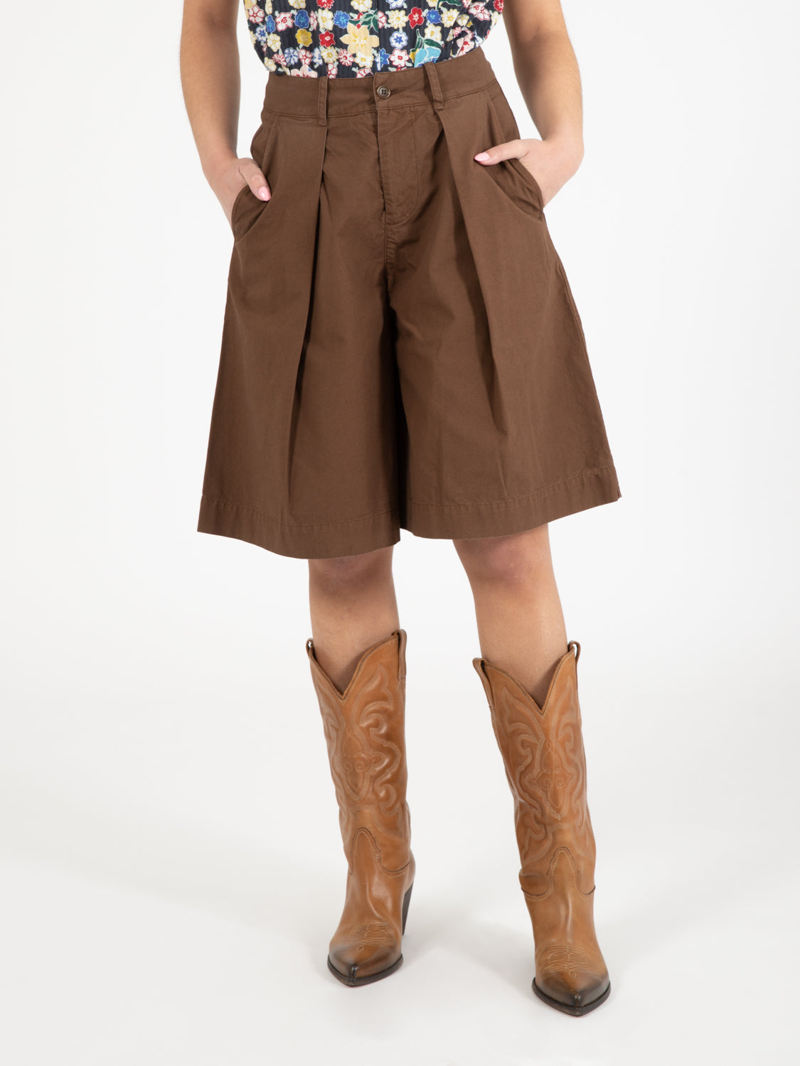 Bermuda Escape in twill cotone brown