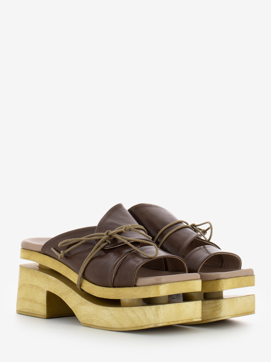 Zoccolo Kite in pelle choco