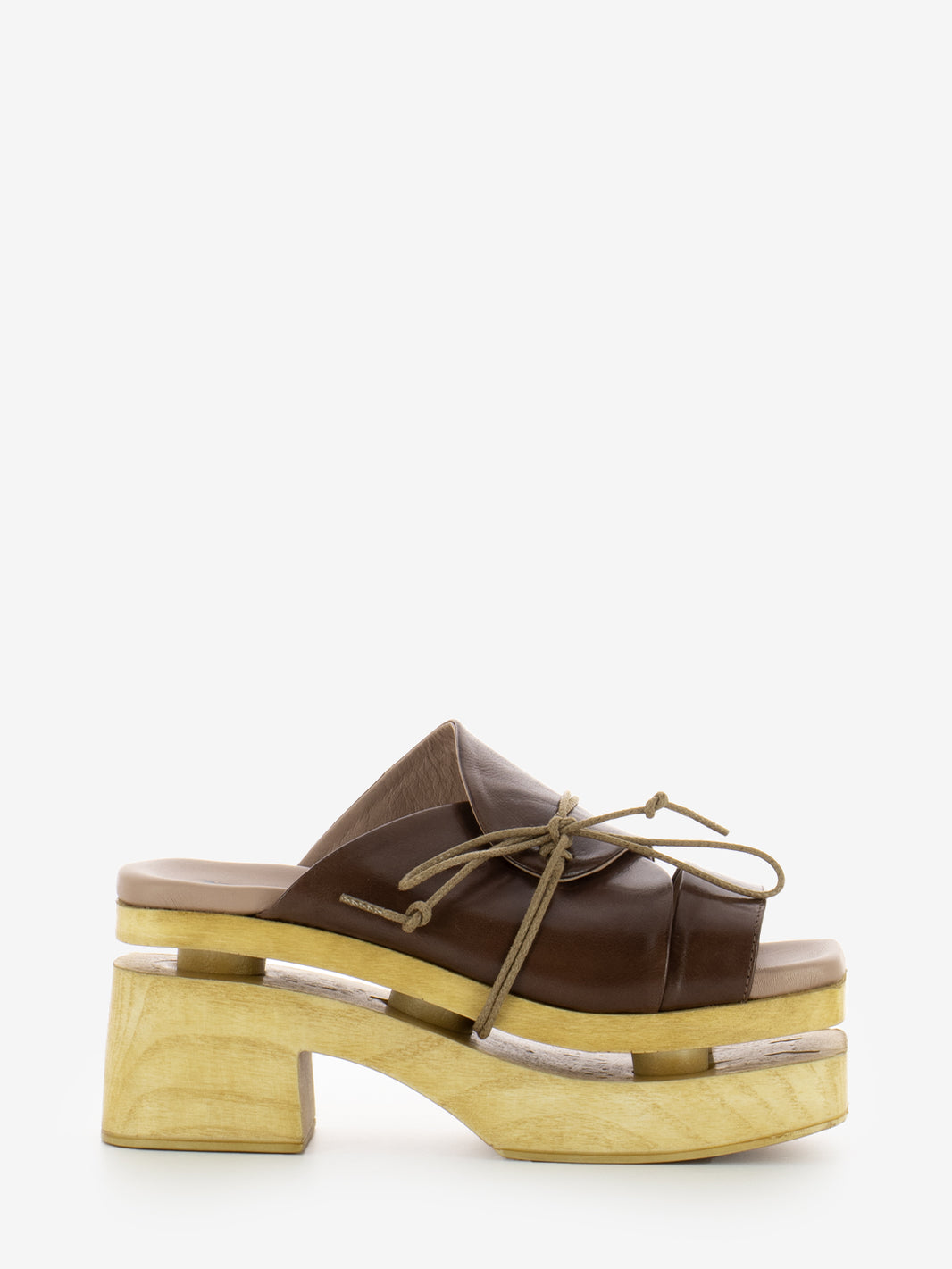 Zoccolo Kite in pelle choco