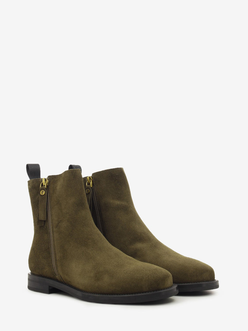 Stivaletti in suede waxy felce