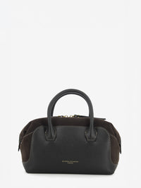 Borsa in pelle e suede Gemma nero / moka