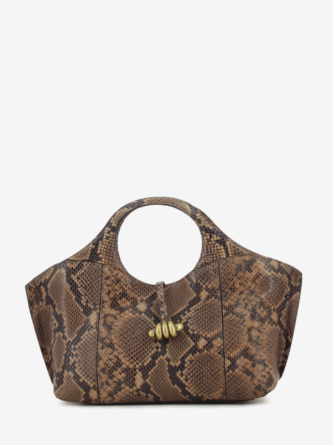 Borsa in pelle pitonata cuoio infinity
