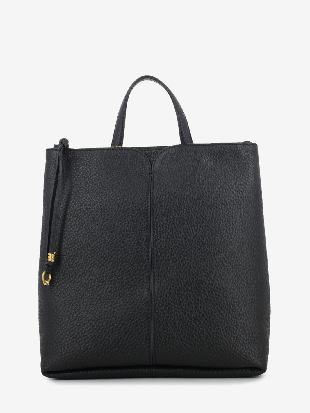Zaino in pelle martellata nera