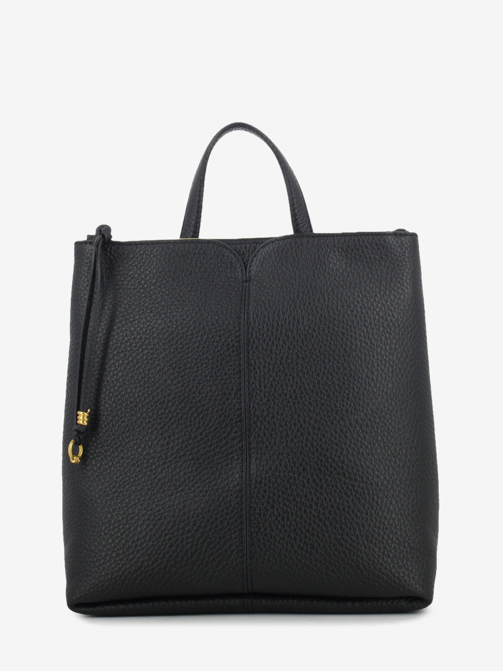 Zaino in pelle martellata nera
