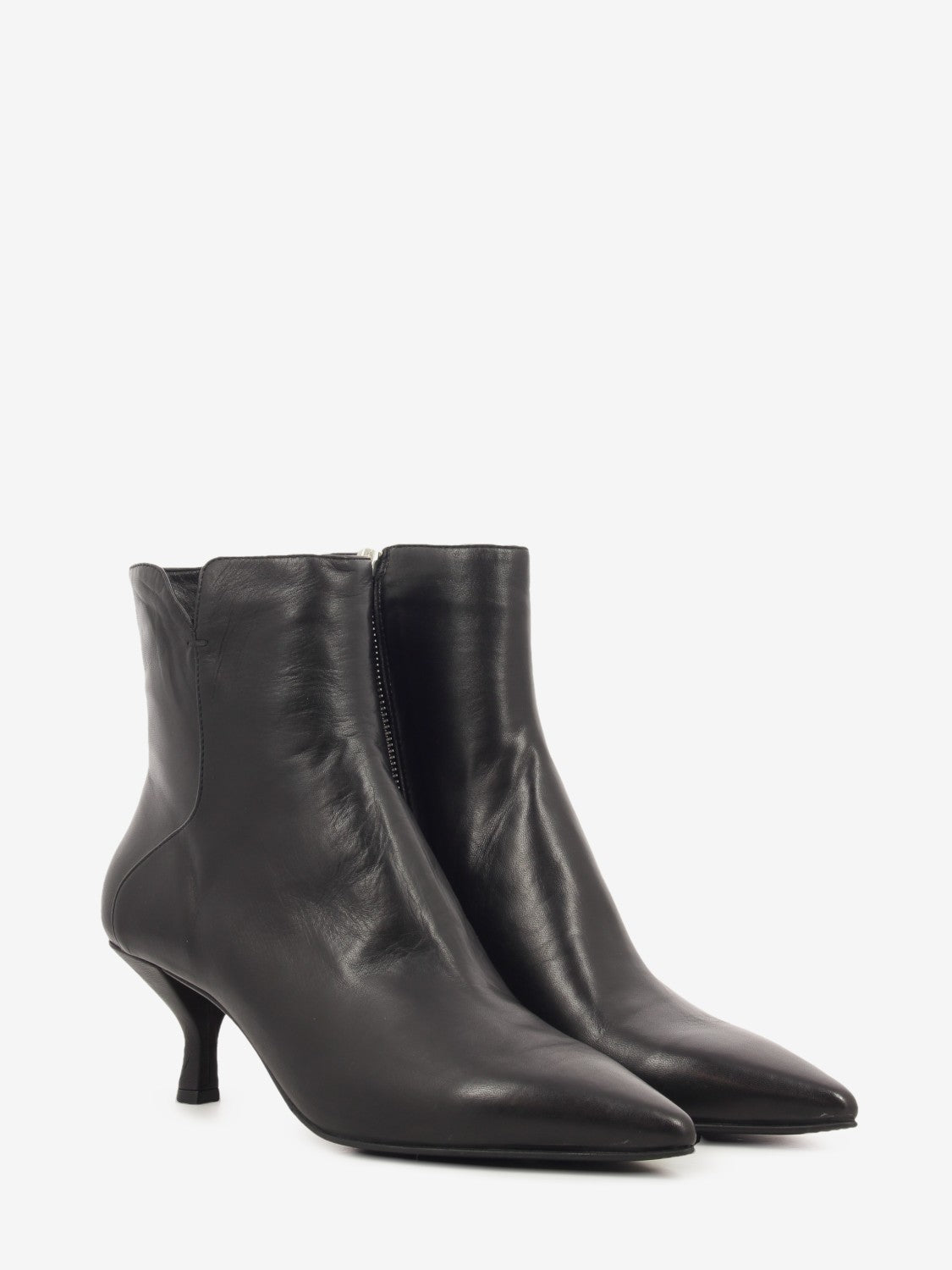Tronchetto in pelle con zip coffee