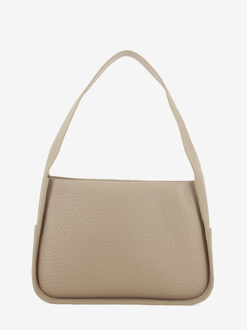 Borsa in pelle martellata beige