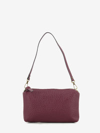 Pochette in pelle martellata bordeaux
