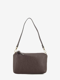 Pochette in pelle martellata moro