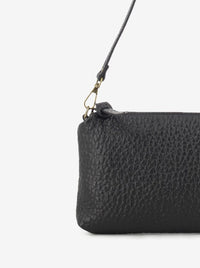 Pochette in pelle martellata nera