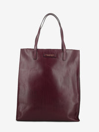 Shopper in pelle barolo / oro
