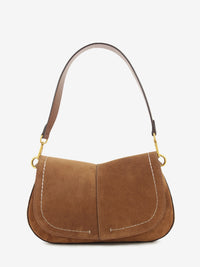 Borsa in suede Helena round cognac