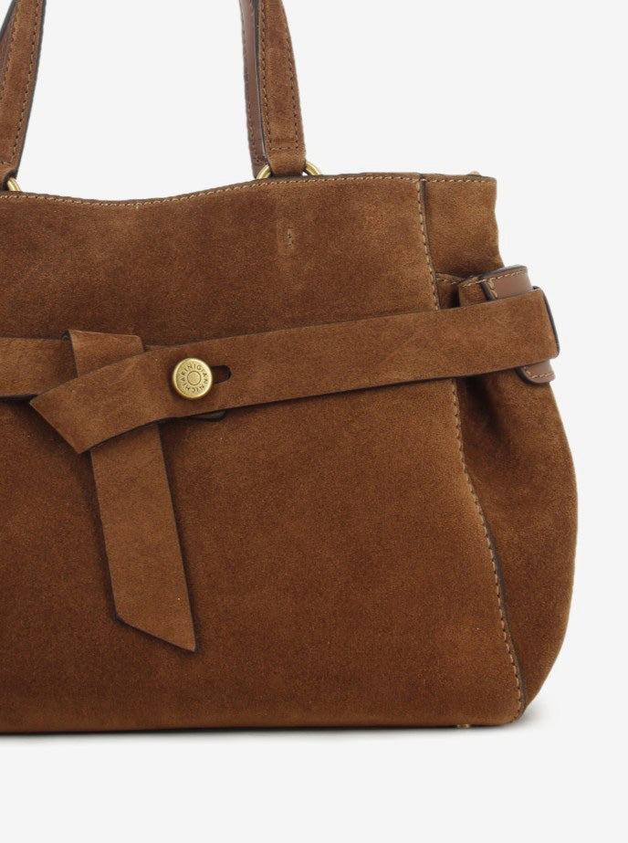 Borsa in suede Miranda cognac
