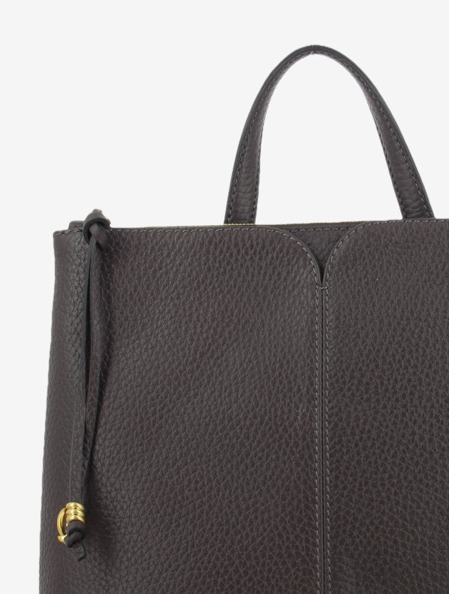 Zaino in pelle martellata espresso
