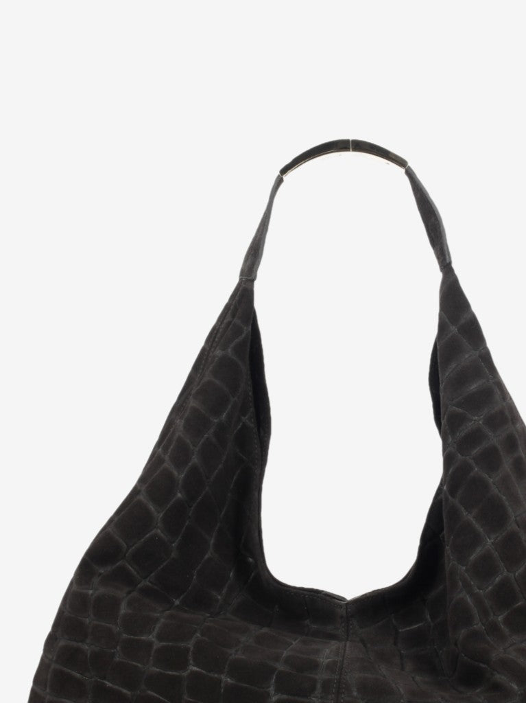 Borsa in suede dark brown