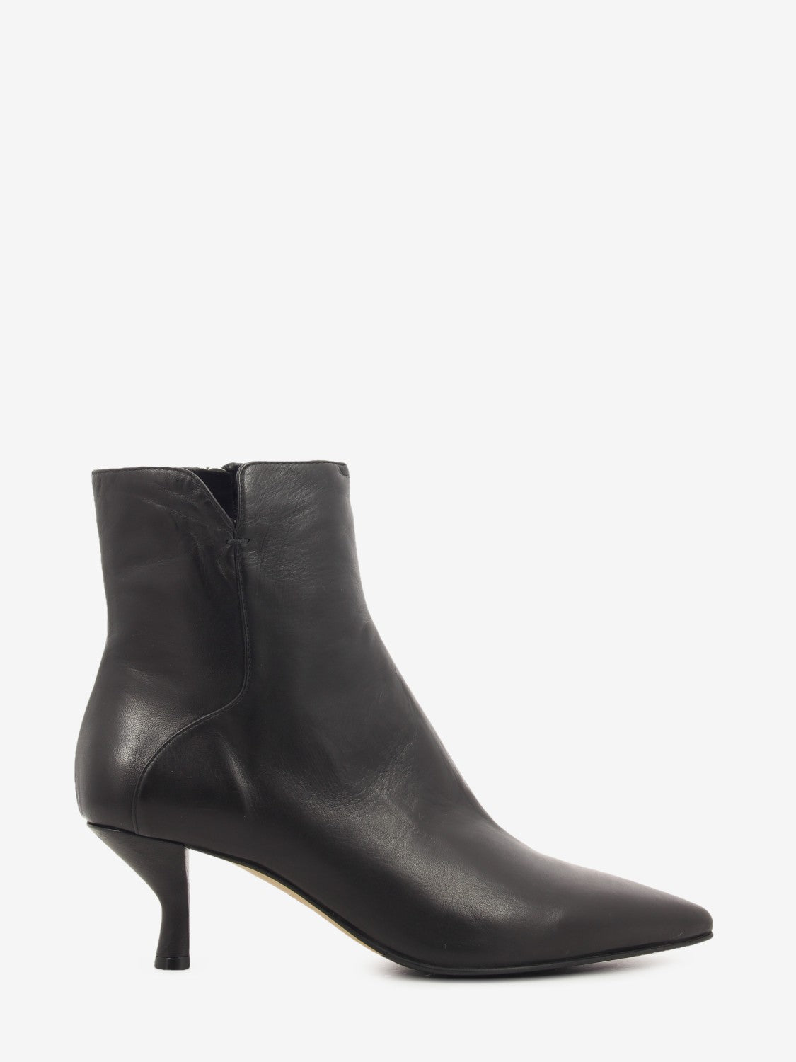 Tronchetto in pelle con zip coffee