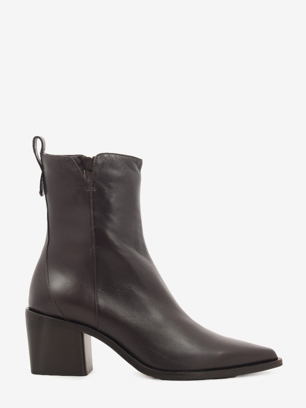 Tronchetto in pelle con zip coffee