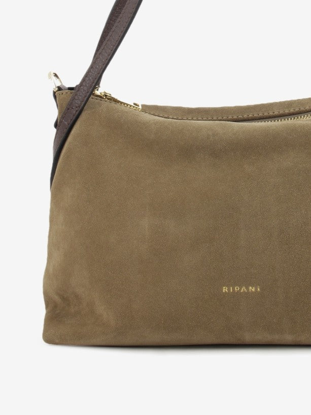 Borsa Maya S in suede tortora