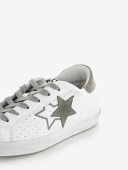 2STAR - Sneakers in pelle bianco / grigio