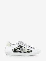 2STAR - Sneakers in pelle zebrato / bianco