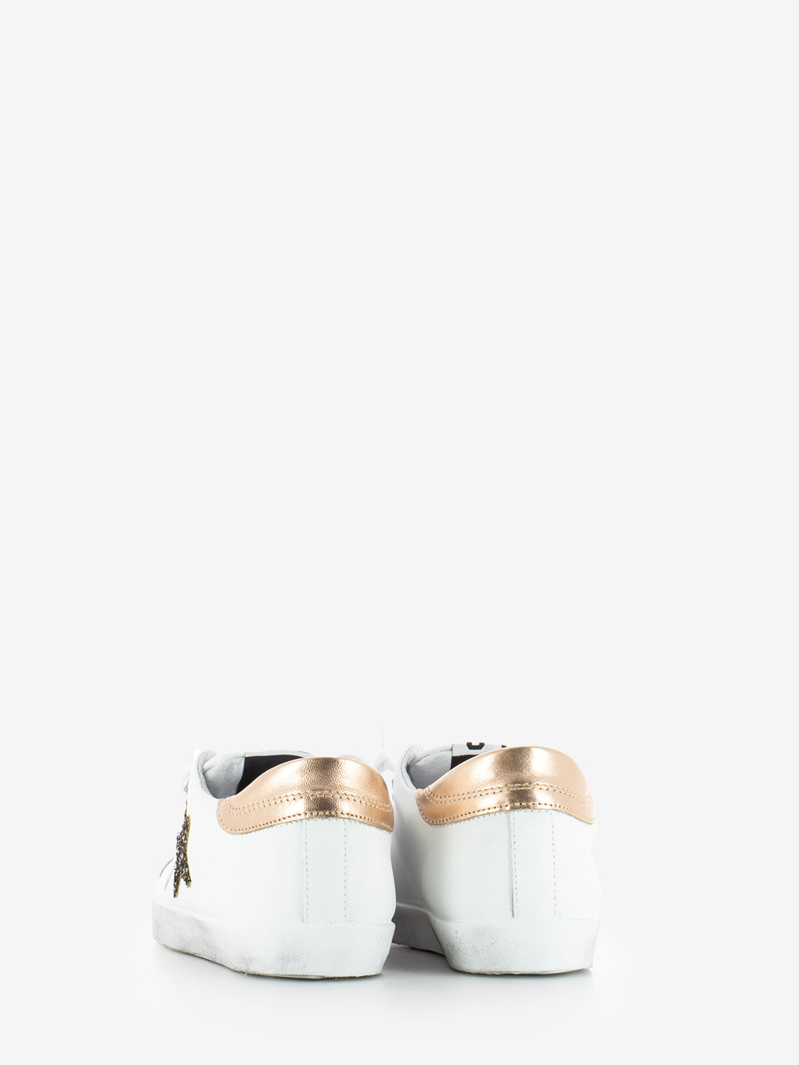 Sneakers Low in pelle bianca / oro